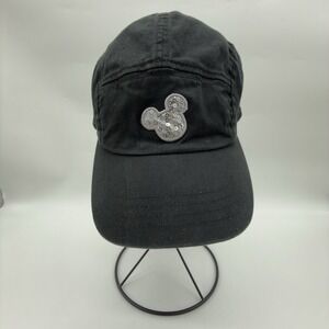 Mickey Mouse Hat Disney Parks Womens Black 5‎ Panel Cap Strapback Logo